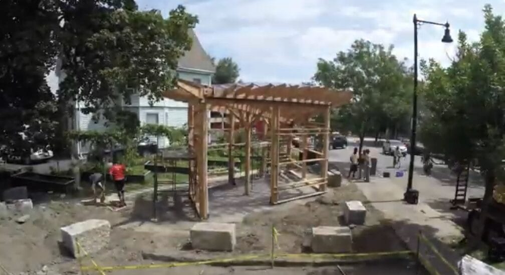 Still shot of a video of the Community Build site in Dorchester, MA.